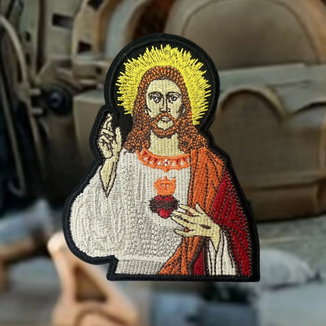 Parche táctico de moral bordado "Jesus", apliques, parches militares de gancho y bucle para ropa, pegatinas personalizadas para mochila - imagen 3