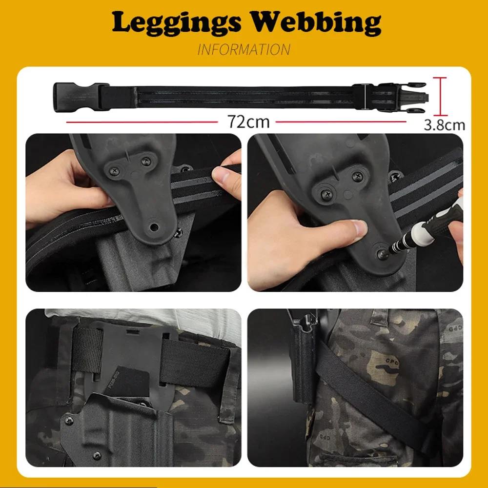 Correa táctica de alta calidad para pierna, adaptador de funda de pistola KYDEX para caza Airsoft Glock 1911 P226, plataforma de cinturón - imagen 5