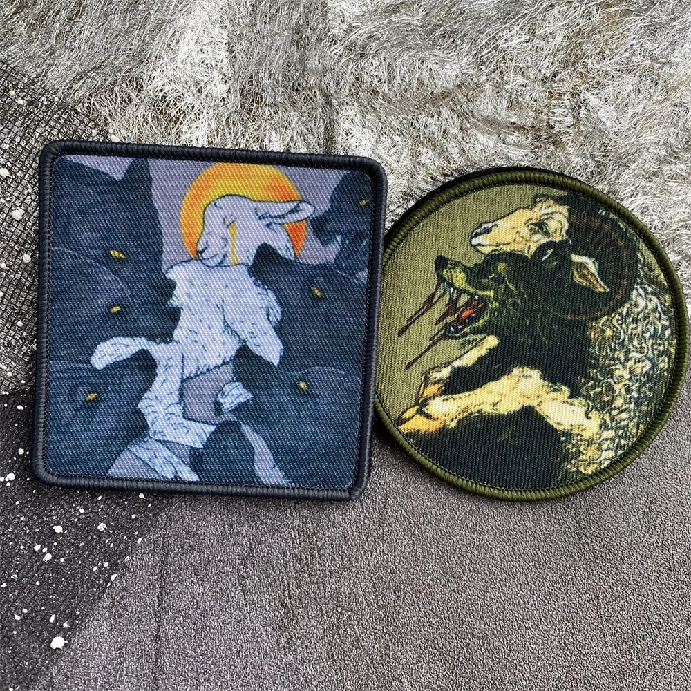 Ropa de lobo en oveja, parche táctico con gancho y bucle, insignia militar de moral de cordero, accesorios para mochila al aire libre, pegatinas - imagen 2