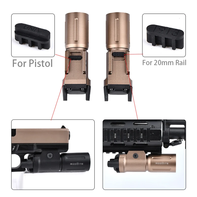Linterna táctica PL350 PLH V2, luz de pistola, lámpara de Metal de alta potencia, arma de caza Airsoft, luz de explorador, riel Picatinny de 20mm - imagen 4