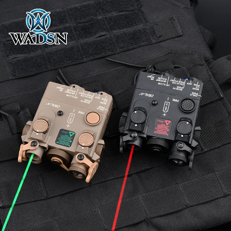 WADSN DBAL-A2 táctico Airsoft Mini PEQ láser punto IR apuntando verde láser estroboscópico Iluminación Visión Nocturna caza Flashligt - imagen 3