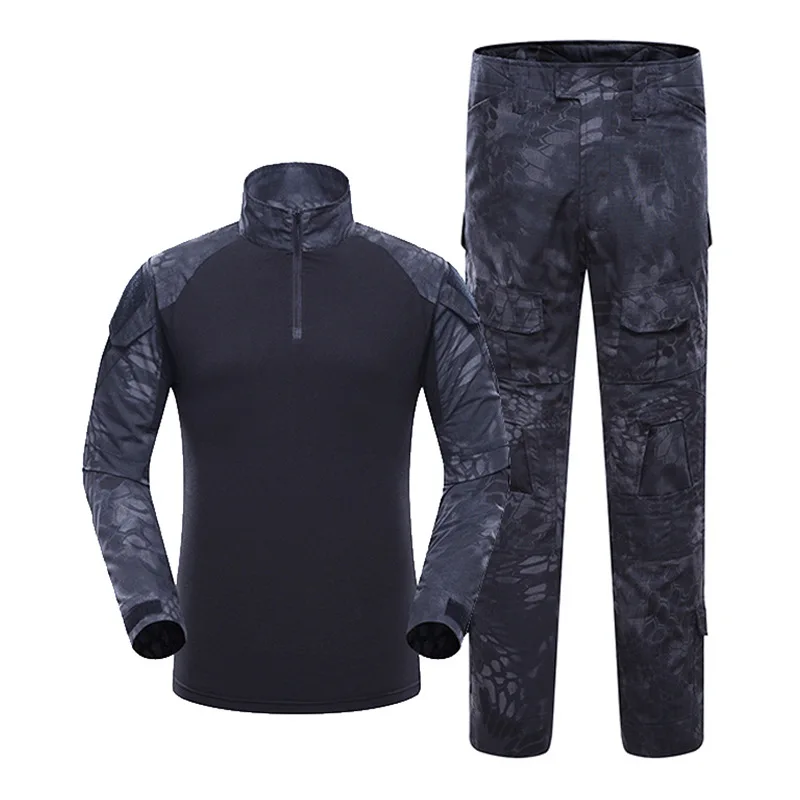 Camiseta de secado rápido para deportes al aire libre para hombre, pantalones, traje de entrenamiento integral, conjunto deportivo de dos piezas, traje de rana de camuflaje de entrenamiento - imagen 3