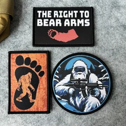 Emblema de Bigfoot Sasquatch, insignia de moral de la patrulla Yeti alpina, parches tácticos del ejército, mochila militar, pegatinas de gancho y bucle impresas