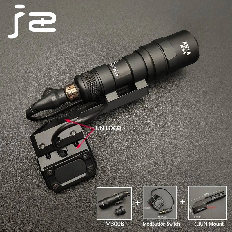 Tactical SF M300BM600B Scout Light Metal Flashlight with Modbutton Switch Airsoft Weapons Lamp Hunting Rifle Touch Fit 20mm Rail - imagen 5
