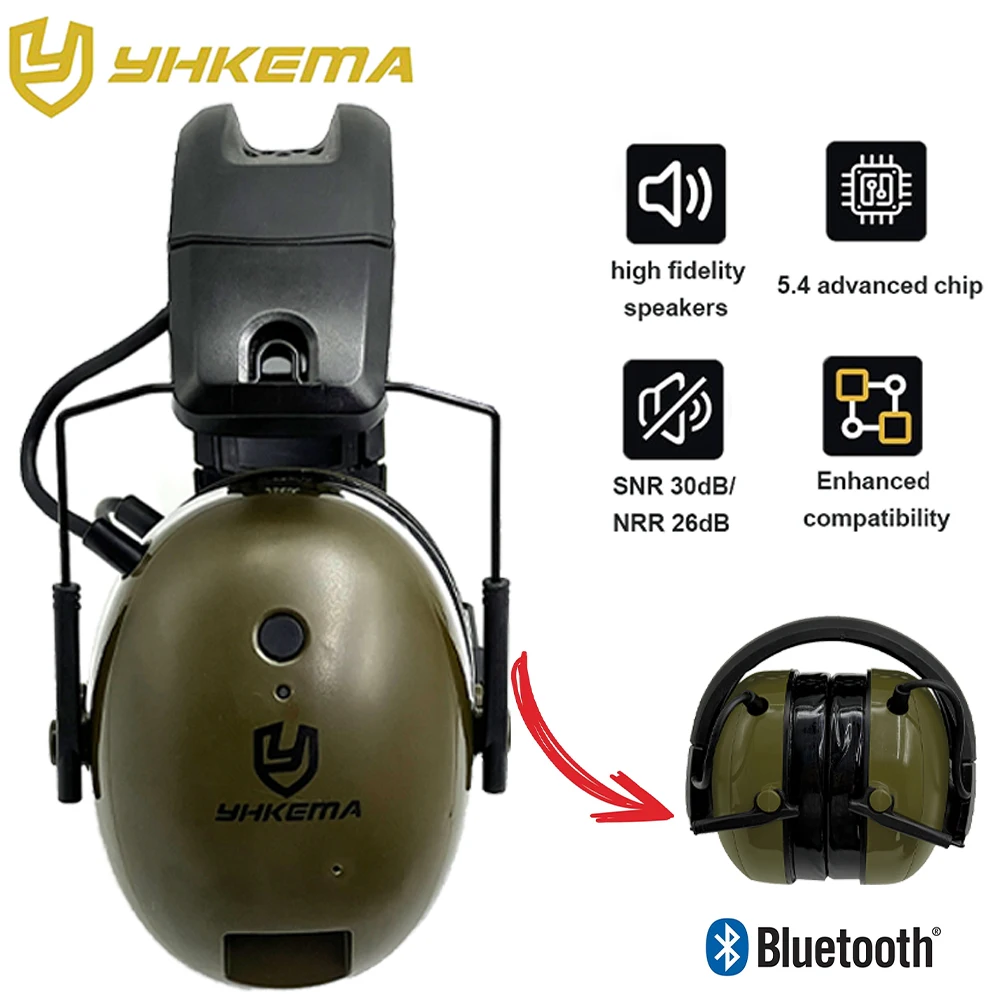 Nuevos auriculares Bluetooth 5,4 para tiro, protección auditiva, protección auditiva, reducción de ruido, orejeras tácticas de caza activa - imagen 3