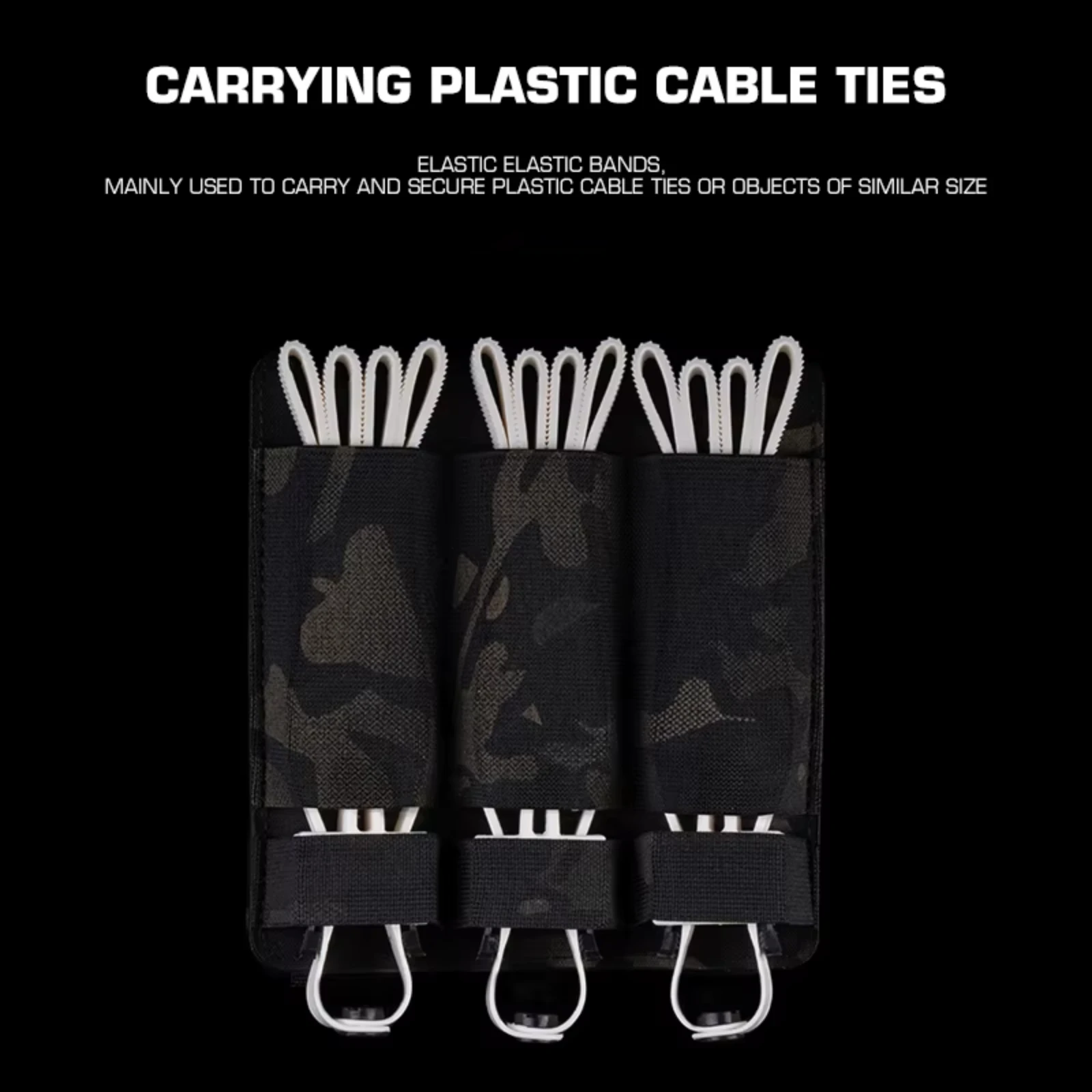 Soporte de sujeción de brida de Cable de plástico elástico táctico, funda de almacenamiento de Cable MOLLE para caza, portador de placa Airsoft FCPC - imagen 4
