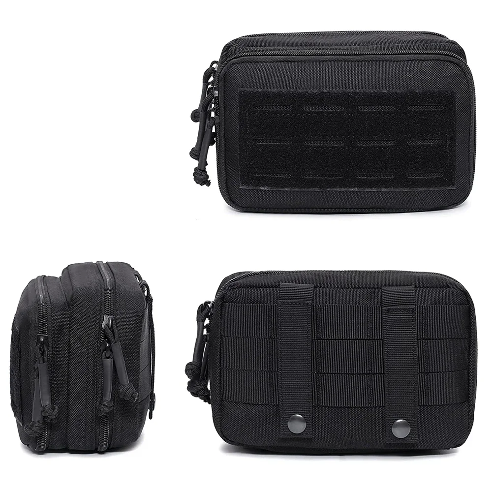 Riñonera táctica EDC Molle para exteriores, bolsa de herramientas EDC de gestión con funda de mapa, accesorio Molle, bolsa de utilidad compacta
