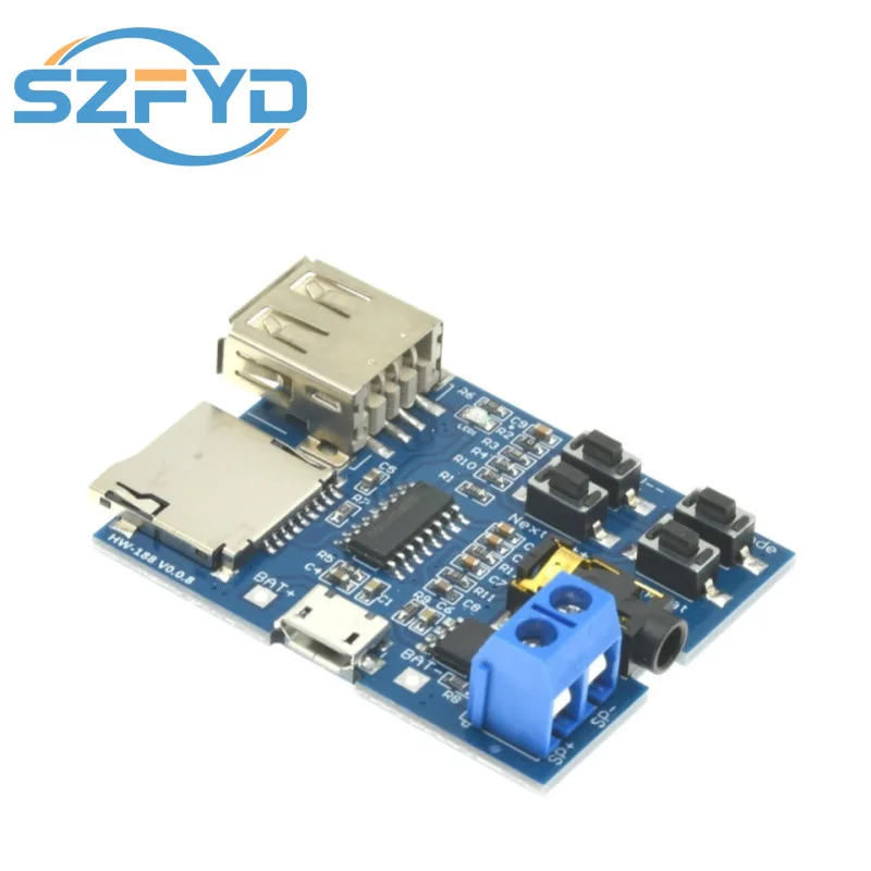 Placa decodificadora MP3 no destructiva - Amplificador incorporado para tarjeta TF y disco USB - Módulo de reproductor de audio - imagen 5