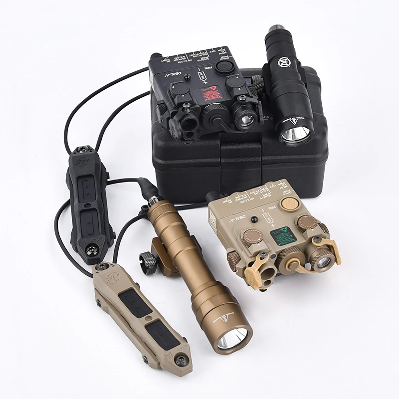 WADSN-DBAL-A2 láser rojo, verde, azul, punto M300A, M600U, luz blanca, luz LED de explorador con interruptor de doble función para riel Picatinny de 20mm - imagen 3