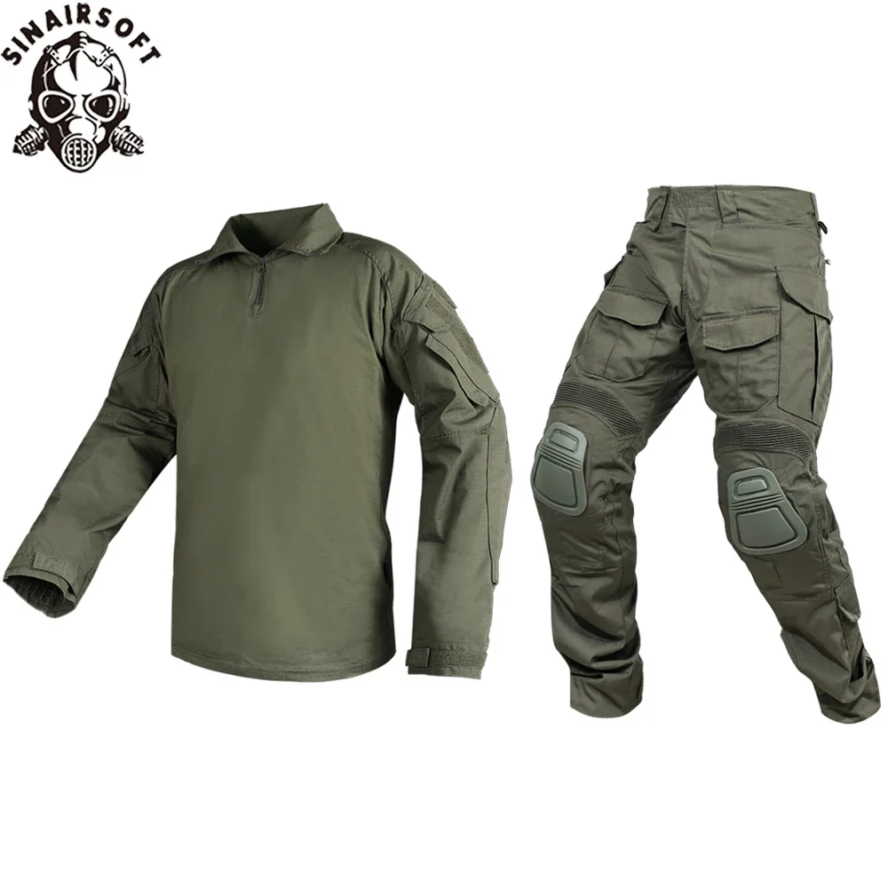 SINAIRSOFT caza táctica G3 combate arrugado BDU camuflaje hombres uniforme ropa deportiva algodón poliéster camuflaje - imagen 2