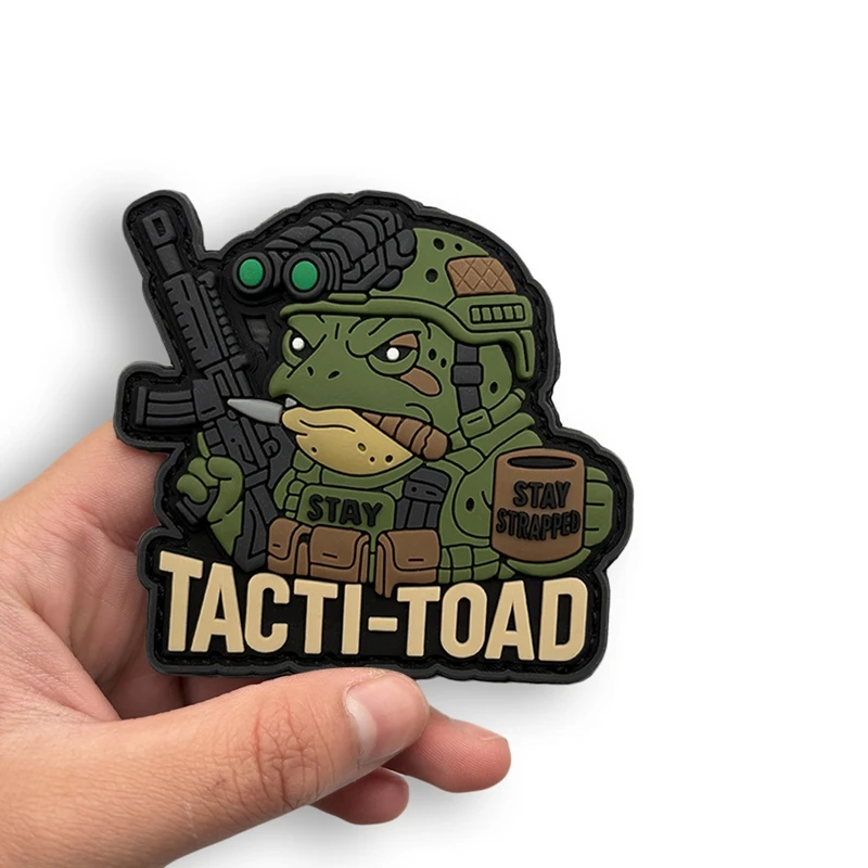 Parche luminoso de gancho y bucle de PVC de sapo, insignia moral al aire libre, insignias tácticas, parches de accesorios de ropa - imagen 4