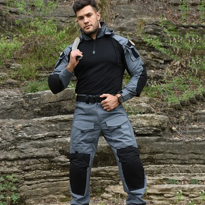 HAN WILD Softair-traje táctico para hombre, uniforme CP, Airsoft, ropa de Camping, camisa de camuflaje de combate, pantalones de Paintball, ropa de caza y escalada - imagen 3