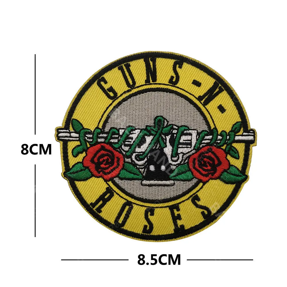 Funny GUNS ROSES ROSE THIS IS FIEN QR CODE insignia bordada, Parche de bucle de gancho para ropa, parche mágico bordado de bucle - imagen 4