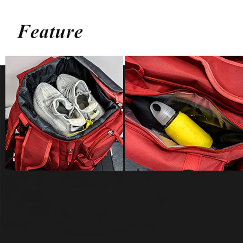 Bolso deportivo grande para mujer, bolsa de mano con bolsillo para zapatos secos y húmedos, bandolera de un solo hombro para natación, Yoga, gimnasio, mochila de viaje - imagen 5