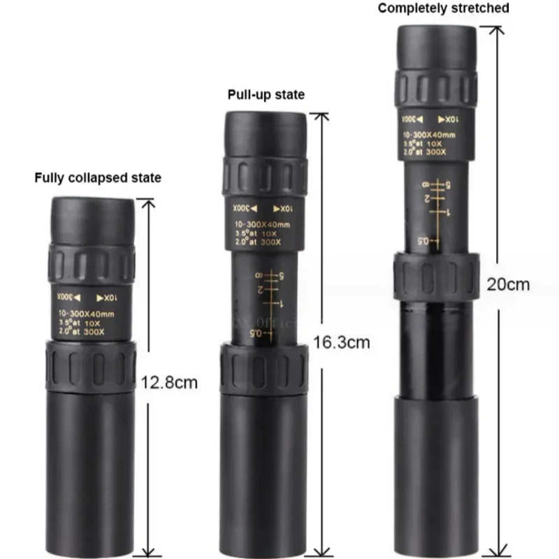 Binoculares potentes con Zoom 10-300X, Metal HD Bak4, telescopio profesional portátil de calidad de largo alcance, Monocular para caza - imagen 5