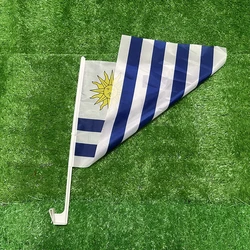 Bandera Uruguay ondulante con mástil para coche