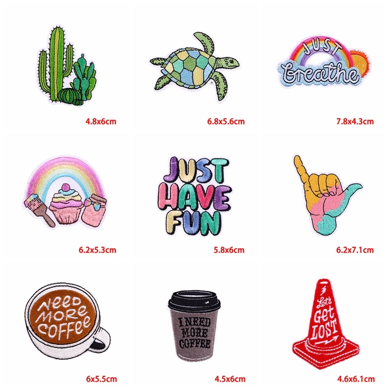 10 Uds. Parche bonito de estilo de dibujos animados para auriculares, taza de piruleta de Pizza, parches bordados, parches para planchar para ropa, parche de gato arcoíris - imagen 3