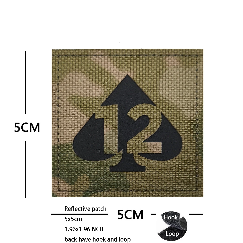 Insignia reflectante de Ace of Spades, insignia mágica de Calavera, mochila táctica de moral, accesorios de bolsa al aire libre, naipes - imagen 3