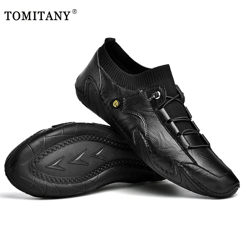 Zapatos de lujo para Hombre, zapatillas informales de cuero hechas a mano, Zapatos de conducción transpirables, mocasines de diseñador para Hombre, Zapatos para Hombre - imagen 2