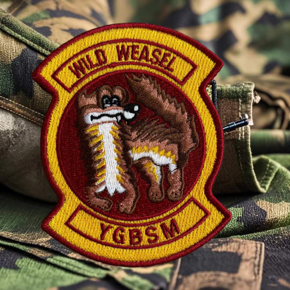 Parche táctico bordado de comadreja salvaje USAF con velcro - imagen 4