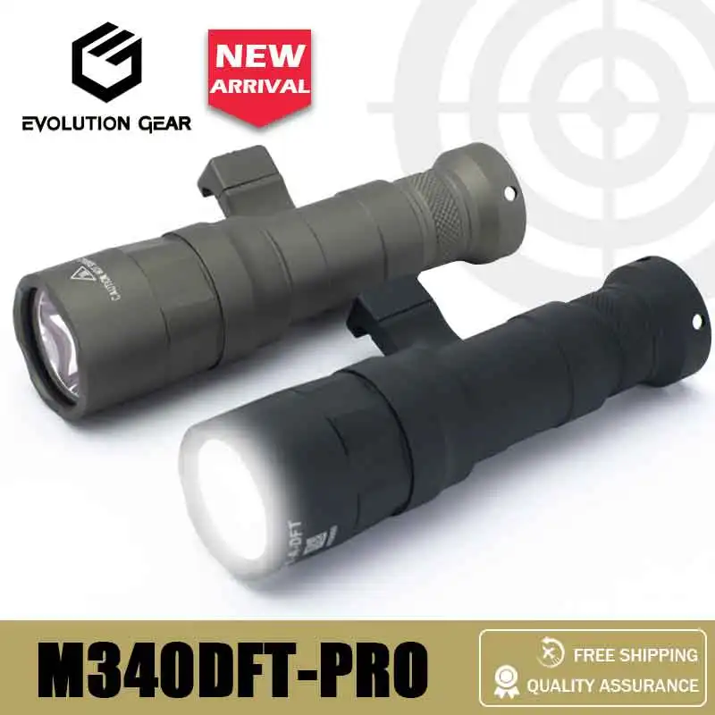 Linterna táctica de 650 lúmenes M340DFT PRO, reflector de luz LED/versión de foco compatible con luz táctica de riel de 20mm para Airsoft