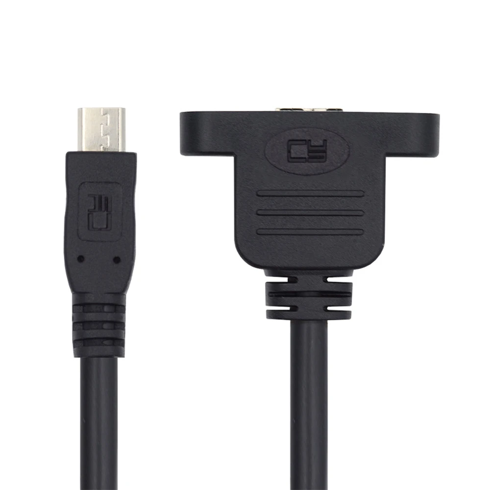 CY-Cable USB 3,0 hembra tipo B a USB 2,0, Cable de datos de alimentación macho de 5 pines, tipo de montaje de tornillo para disco duro móvil HDD de 480Mbps