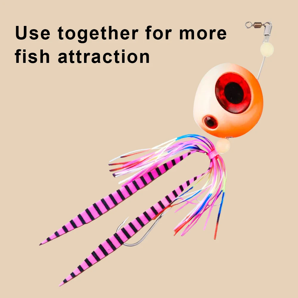 10 Uds. De remolques de anzuelo que brillan en la oscuridad, falda de goma de silicona, señuelo de pesca, remolques giratorios, atado de Jigging, accesorios de pesca - imagen 5