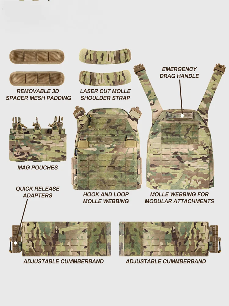 Gbrs Lbt V2-chaleco táctico ligero, Camuflaje del ejército, protector de rotura rápida para exteriores, 6094 - imagen 4