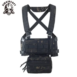 Arnés táctico MOLLE pecho con portacargadores AK y M4 airsoft