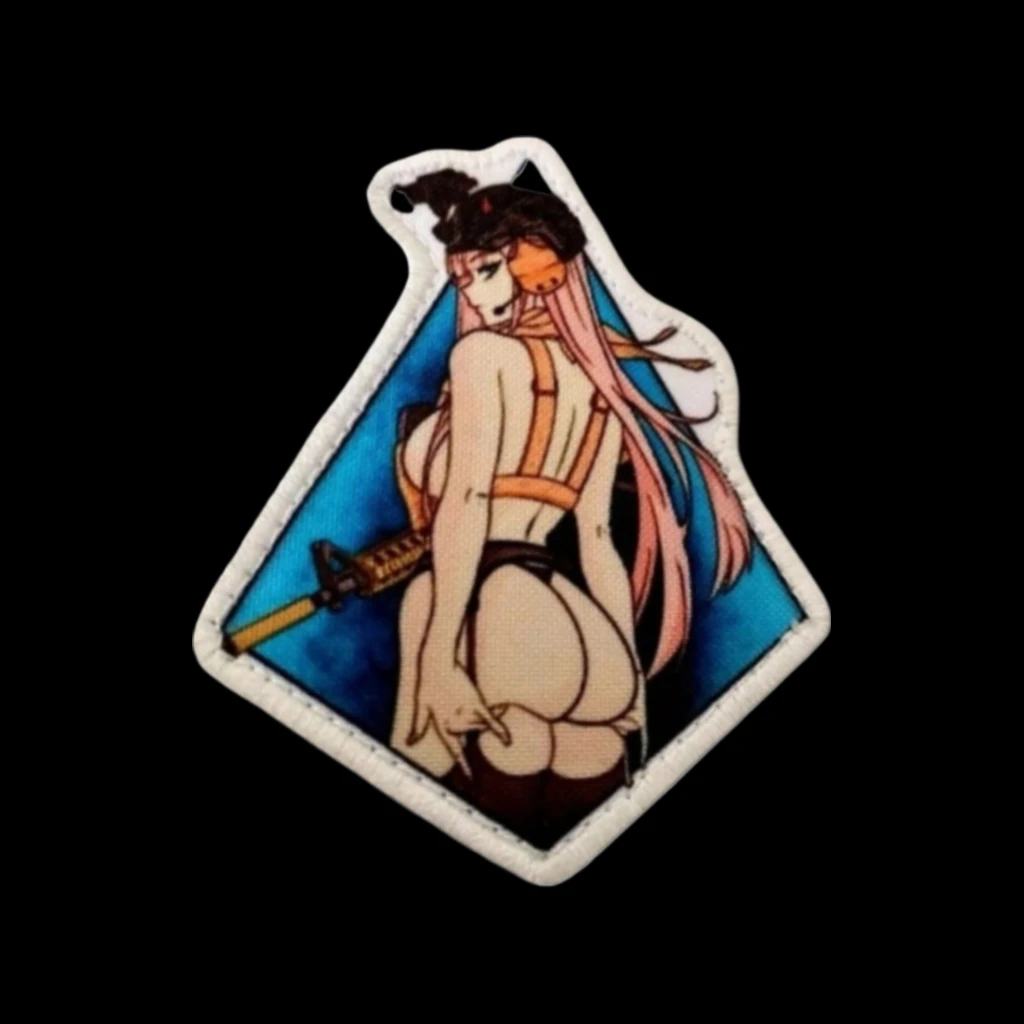 Parche táctico de Chica de Anime, insignia de moral con gancho y bucle, parches de brazalete militar para pegatinas de mochila - imagen 4