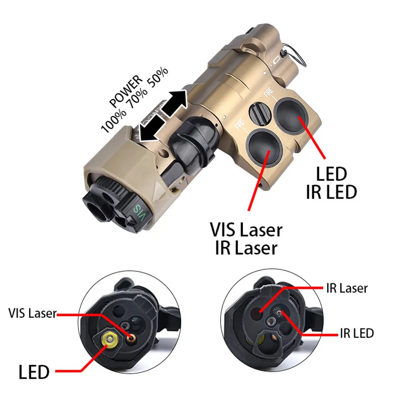 WADSN-mira táctica de punto rojo OGL, potente puntero láser verde y azul, equipo de supervisión Airsofty, óptica de caza PEQ15 - imagen 3