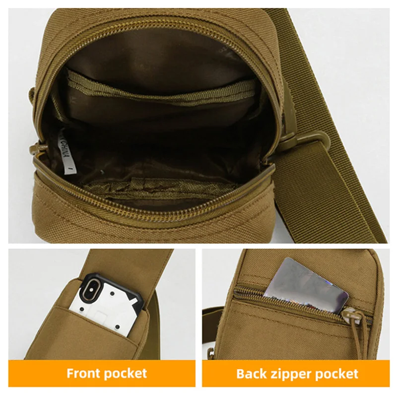 Bolso de pecho para hombre, para pesca al aire libre, senderismo, Camping, bolso Molle, Mini viaje, caza, teléfono, bandolera para hombre, mochila de un solo hombro - imagen 4