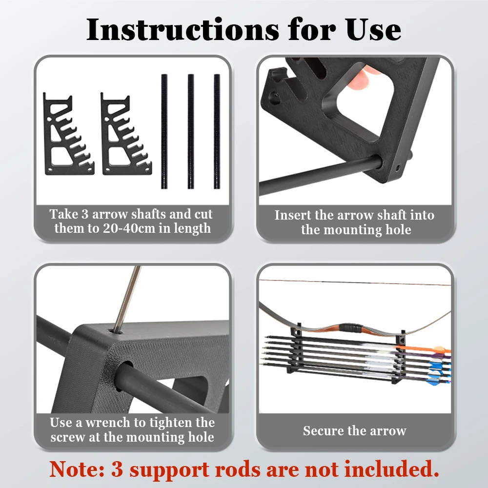 Estante de tiro con arco, estante de almacenamiento de arco y flecha, soporte de arco, soporte de flecha, colgador de arco de caza, descanso de flecha de tiro con arco - imagen 4
