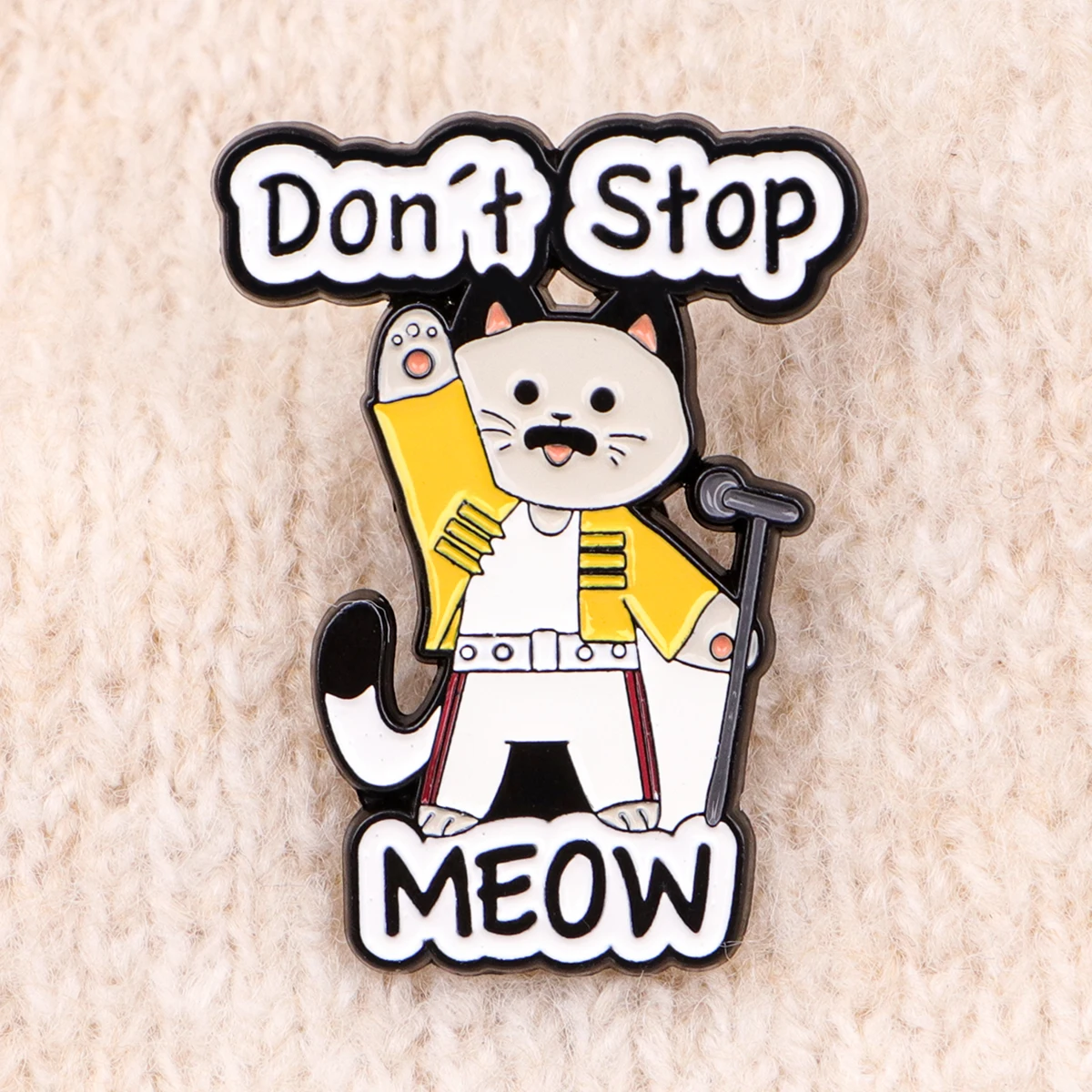 Lindo gato Don't Stop-Alfileres esmaltados, conjunto de broches de animales de dibujos animados, Pin de solapa de Metal, insignia, accesorios para mochila, joyería, regalos para amigos - imagen 3