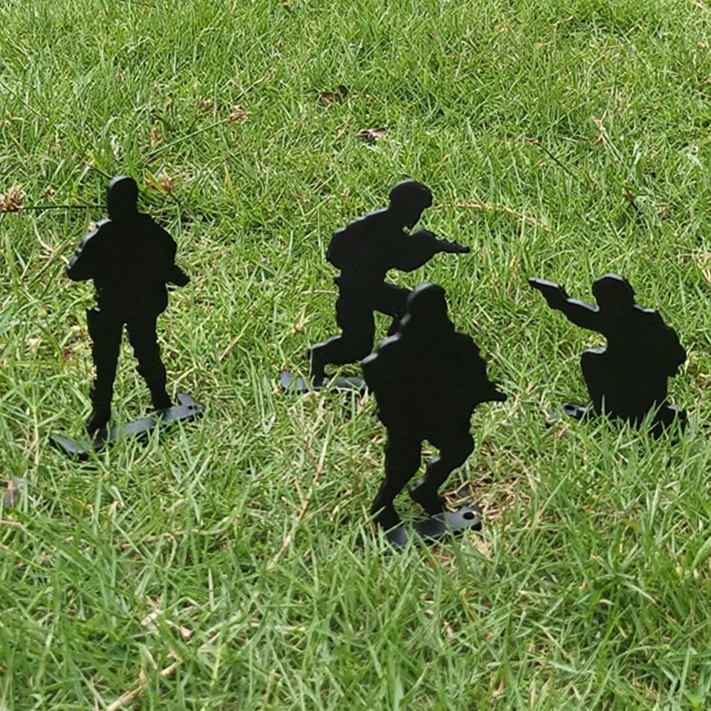 Objetivos de tiro de Metal, silueta pequeña, objetivo Airsoft, objetivos de tiro para Rifle de aire, pistola, entrenador de práctica de balas Bb, 4 Uds. - imagen 5