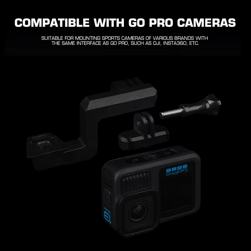 Adaptador de cámara deportiva para casco de 90 grados para GoPro DJI INSTA360, soporte de cámara de acción para casco Airsoft FAST/MICH/NVG de caza - imagen 2