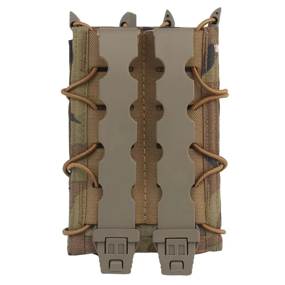 Bolsa larga tipo tigre para Mag, soporte para Mag de 9mm/.45, bolsa doble para MP5 MP7, bolsa para revistas de extracción rápida, sistema MOLLE, caza táctica - imagen 4