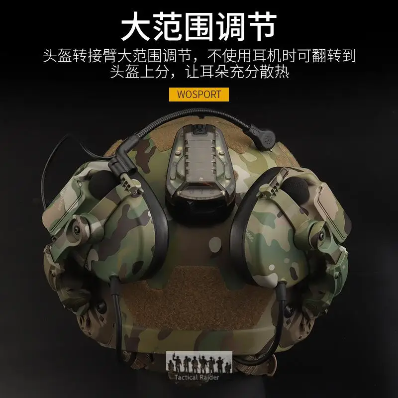 Casco táctico Camo C5, protección electrónica para camioneta, auricular colgante plegable - imagen 4