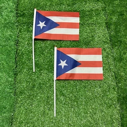 Bandera de Puerto Rico ondulante con poste – Decoración deportiva