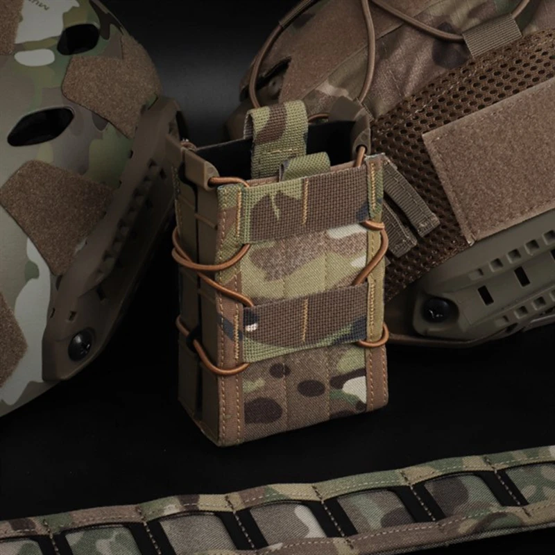 7,62 bolsa doble para revistas, bolsa para pistola de caza, caja de revistas Molle elástica táctica, soporte magnético ajustable para AK AR15 - imagen 2