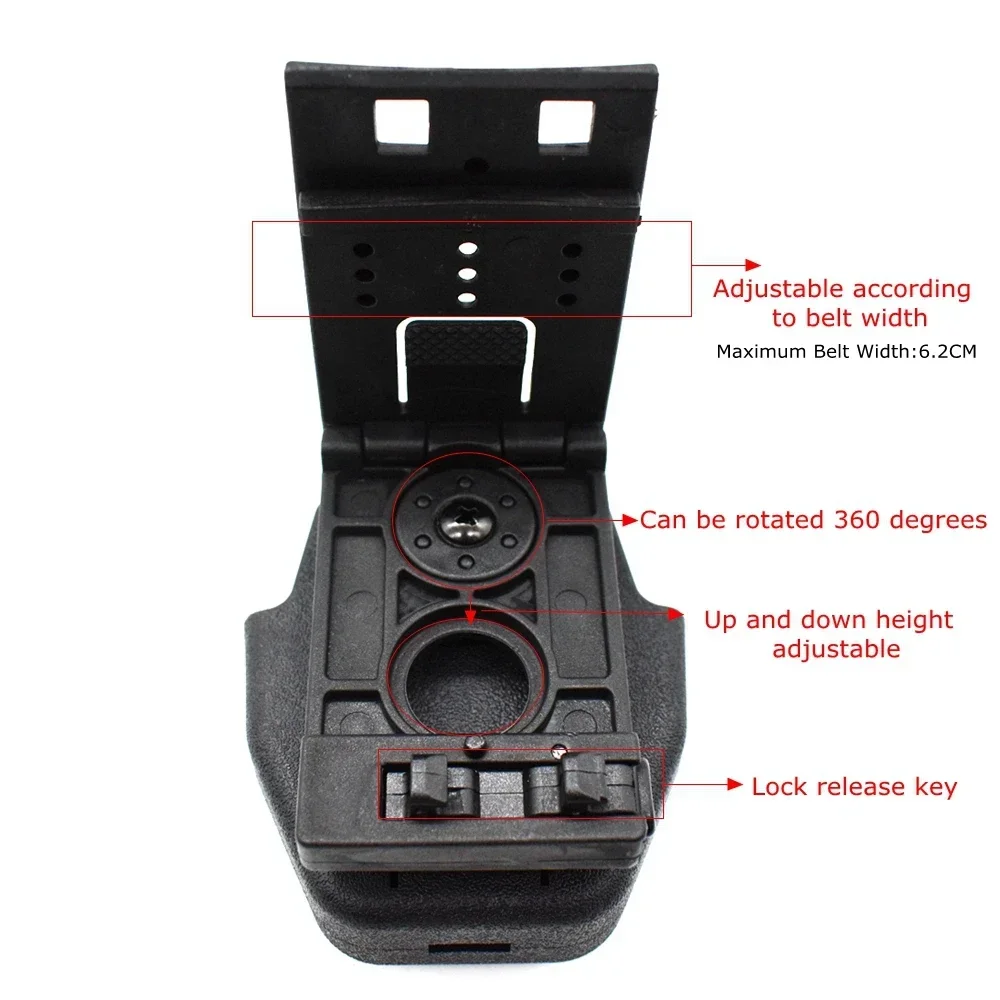 Funda para esposas de polímero, soporte táctico para esposas, funda para esposas giratoria de 360 grados, bolsa para cinturón, accesorios de caza - imagen 5