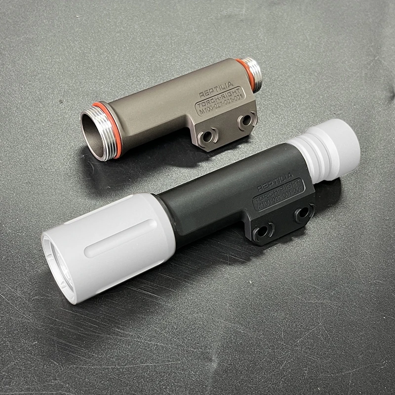 Accesorios para linterna de cuerpo de luz táctica, lámpara para casco, montaje de aluminio, luz de explorador serie 18650 18350 con orificio para tornillo derecho - imagen 3