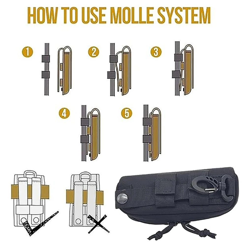 Estuche táctico de nailon EVA para exteriores, caja de gafas con sistema Molle, caja de protección, bolsa para gafas de sol, paquete de accesorios de utilidad para caza - imagen 5