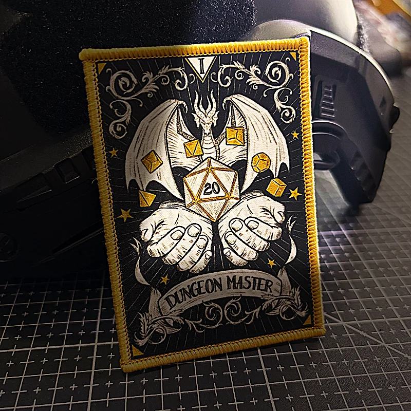 Parche Táctico Dungeon Master, Insignia de Moral para Juegos de Cartas, Parches Impresos con Velcro, Adhesivo de Dragón para Mochila Militar - imagen 4