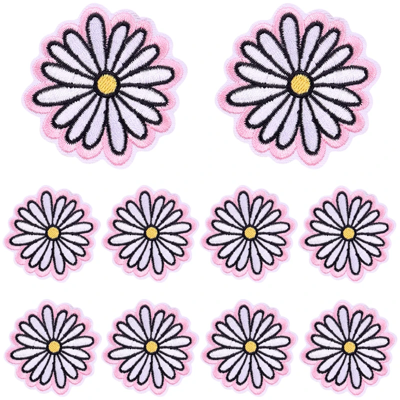 Parches termoadhesivos para planchar en la ropa, apliques de flores, margaritas y girasoles, DIY, 10 unids/lote - imagen 5