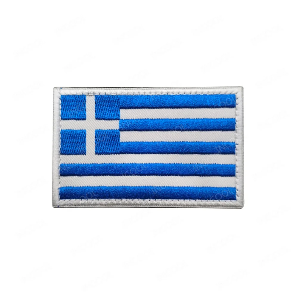 Parches bordados de bandera de Grecia, goma de PVC helénica, parche reflectante IR con apliques griegos, insignias decorativas para ropa, bolsa, chaqueta - imagen 2