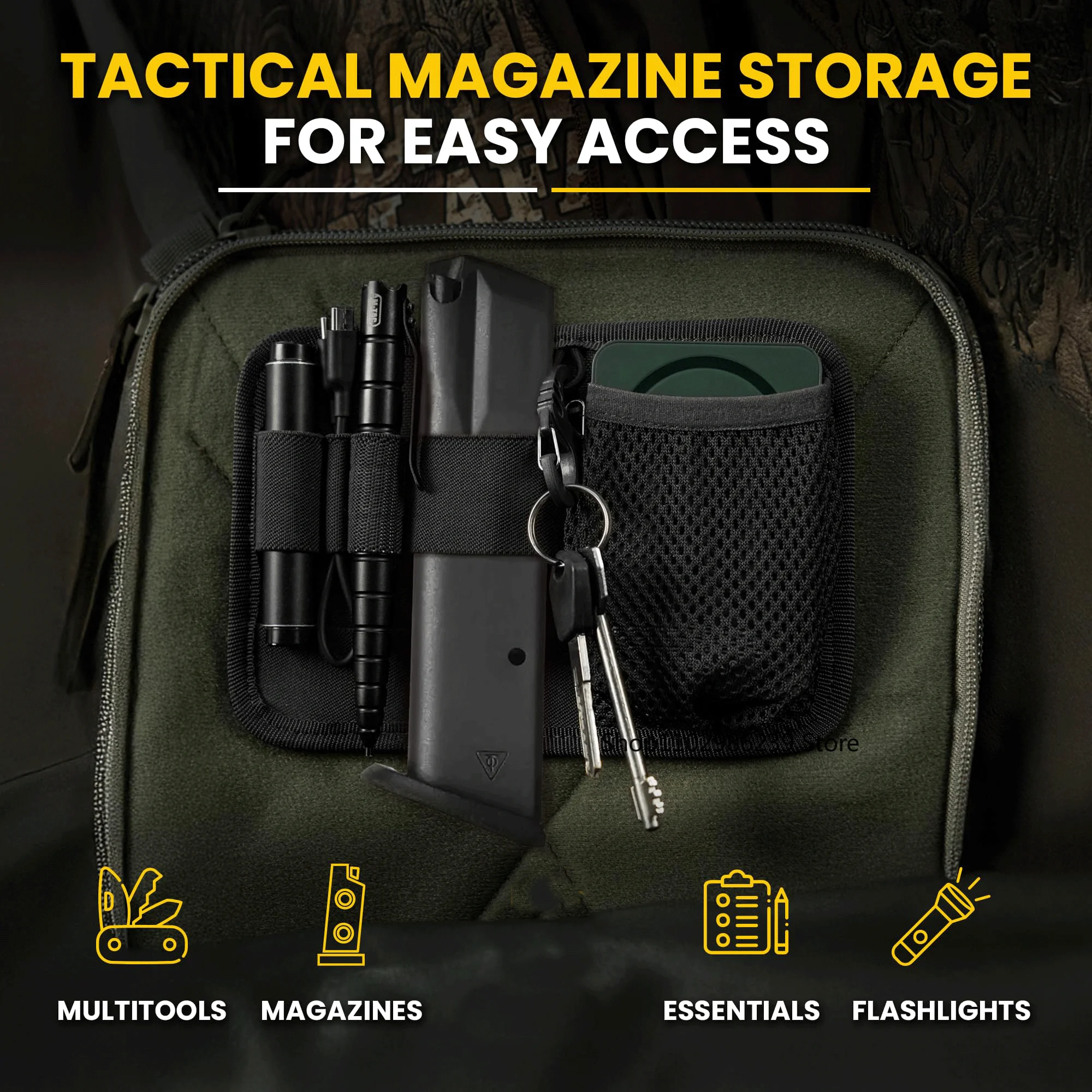 Organizador de Panel de inserción de bolsa táctica, organizador Modular de gancho y bucle de Panel administrador de utilidad con sujetadores de gancho para mochila de paquetes - imagen 5