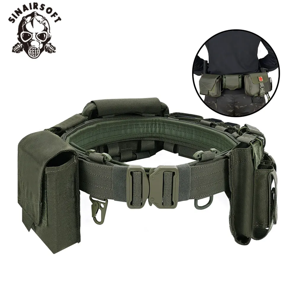Juego de cinturón táctico de nailon 1000D con doble cinturón 5,56/7,62 bolsa para revistas bolsa de mapas paquete de recuperación para caza al aire libre - imagen 2