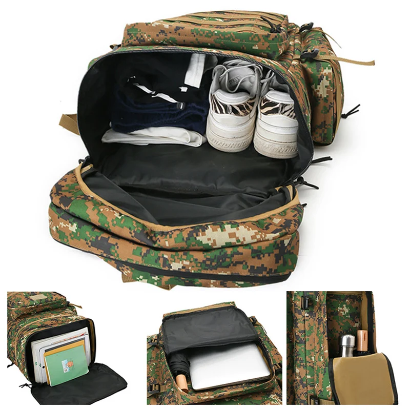 Bolsa de escalada grande para hombre, mochila de Trekking, senderismo, Camping, viajes al aire libre, paquete de equipaje deportivo Molle, mochila de viaje - imagen 4