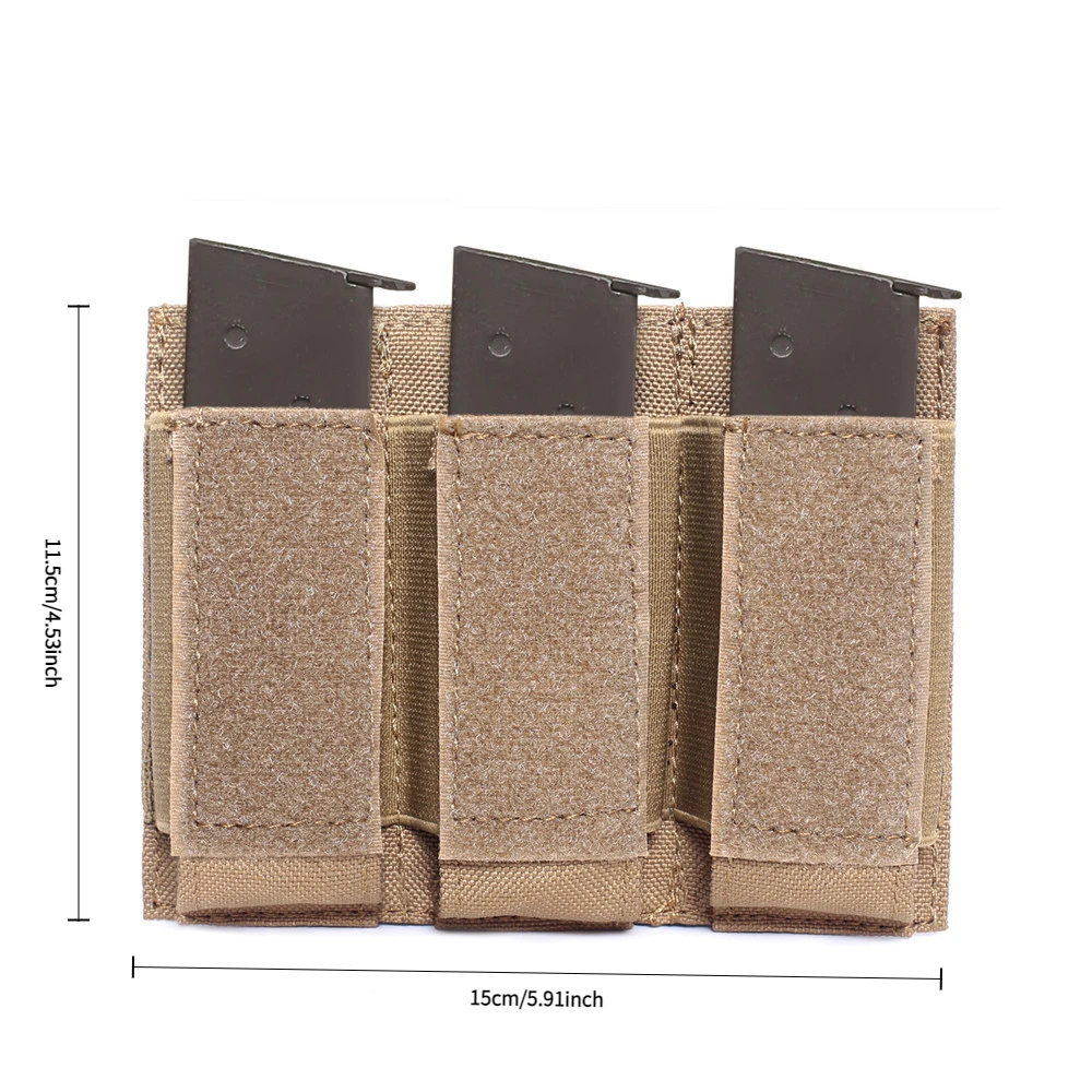 Bolsa para revistas doble y Triple de 9MM, bolsa para revistas de pistola táctica MOLLE Glock 1911 92 CZ, accesorios de caza, bolsa de almacenamiento Molle - imagen 5